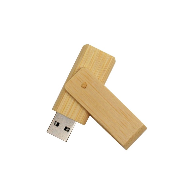 USB giratoria fabricada en madera.